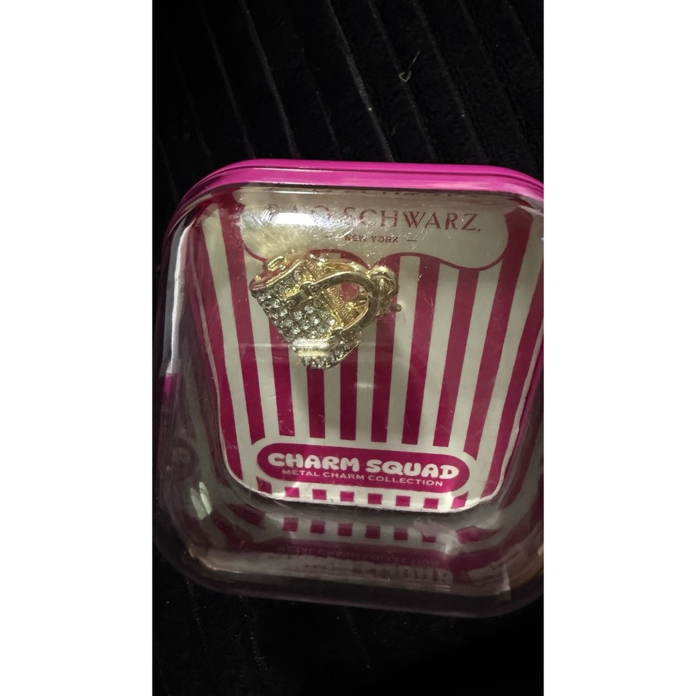 FAO Schwarz Charm Squad Rhinestone Purse Gold Tone Metal Charm New